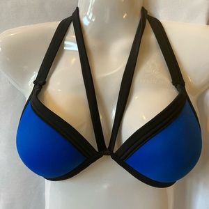 Victoria’s Secret PINK blue/black bikini top sz Small